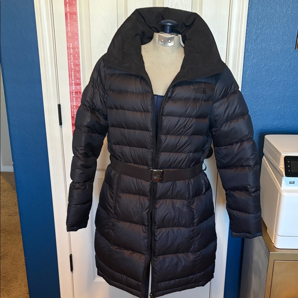 NORTH FACE Women's Long Black Puffer  Jacket REVERSIBLE
